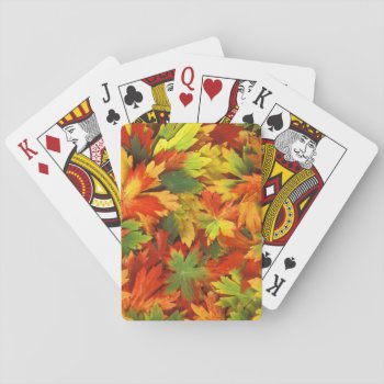 Autumn  Leaves Playing Cards by Lasting__Impressions at Zazzle