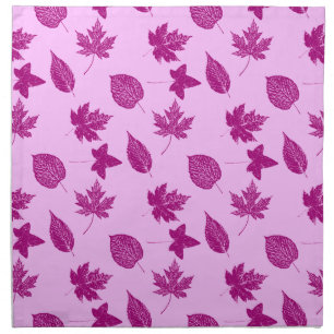 Autumn leaves - plum and orchid pink cloth napkin