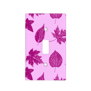 Autumn leaves - plum and orchid pink light switch cover