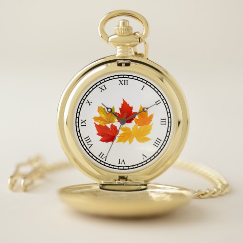 Autumn Leaves Pocket Watch