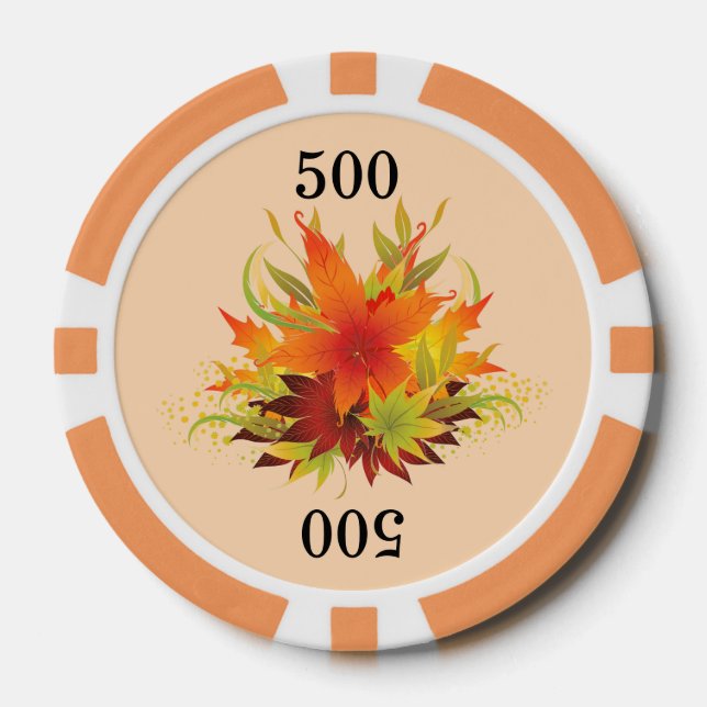 Autumn Leaves Poker Chips (Front)