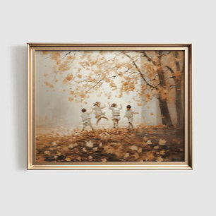 Autumn Leaves Print, Fall PRINTABLE Art, Vintage Poster