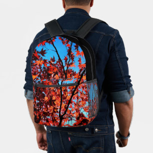 Autumn leaves printed backpack