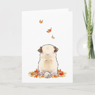 Autumn Leaves Pug card