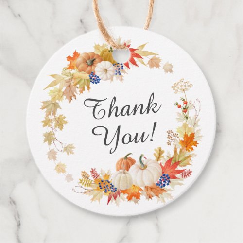 Autumn Leaves Pumpkin Bridal Shower Favor Gift Tag