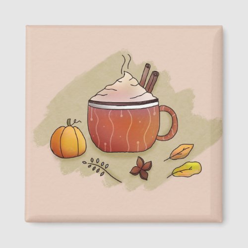 Autumn Leaves  Pumpkin Coffee Magnet