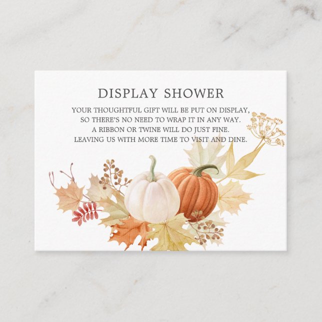 Autumn Leaves Pumpkin Display Shower Enclosure Card (Front)