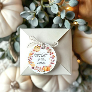Autumn Leaves Pumpkin Fall Bridal Shower Favor Tags