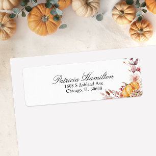 Autumn Leaves Pumpkin Fall Bridal Shower Label