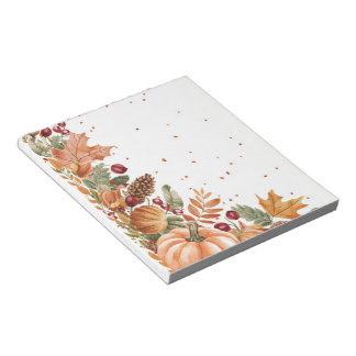 Autumn Leaves & Pumpkin Notepad