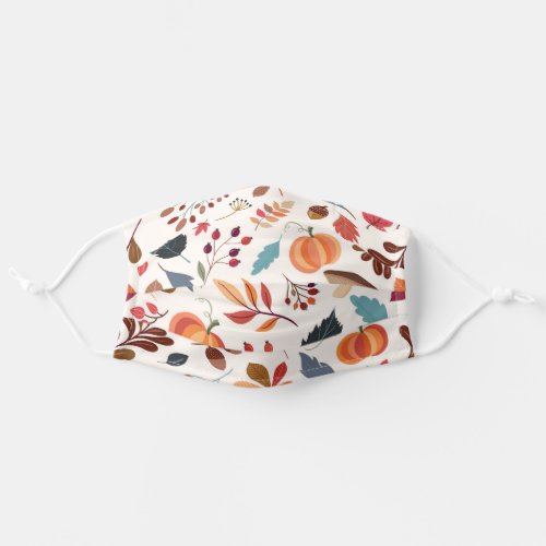 Autumn Leaves Pumpkin Pattern Cloth Face Mask