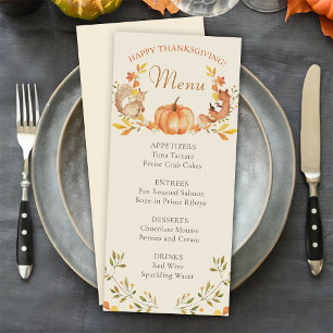 Autumn Leaves Pumpkin Thanksgiving Dinner Menu