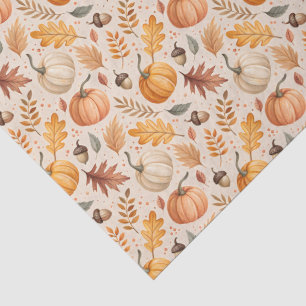 Autumn Leaves Pumpkins Acorns Fall Colors Tissue Paper