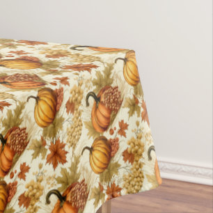Autumn Leaves, Pumpkins and Grapes Tablecloth