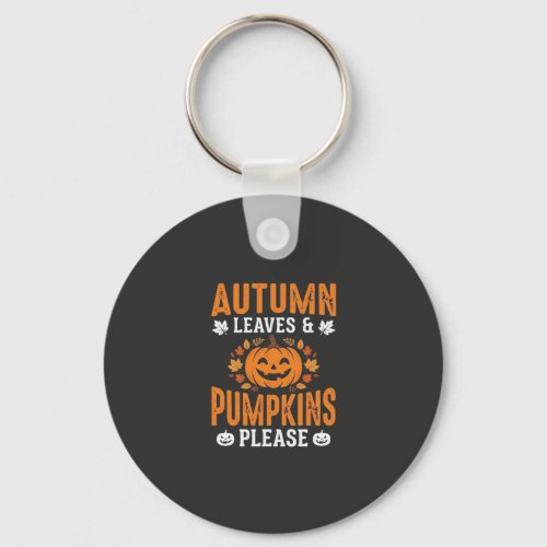 Autumn Leaves Pumpkins Please Halloween Pumpkin De Keychain