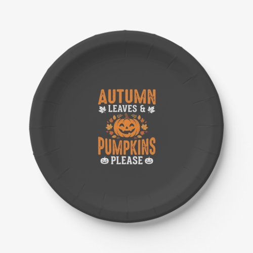 Autumn Leaves Pumpkins Please Halloween Pumpkin De Paper Plates