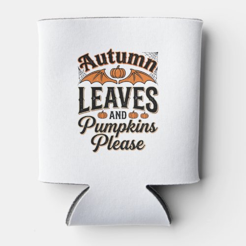 Autumn Leaves Pumpkins Please Vintage Fall_1 Can Cooler