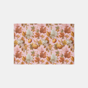 Autumn Leaves & Pumpkins Seamless Pattern Outdoor Rug