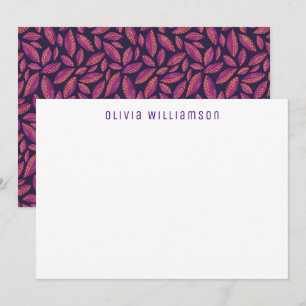 Autumn Leaves Purple Notecard