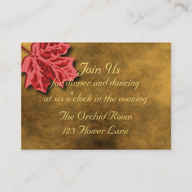 Autumn Leaves Reception Cards (Front)