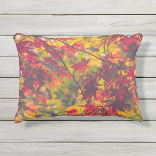 Autumn Leaves Red Fall Foliage Outdoor Pillow