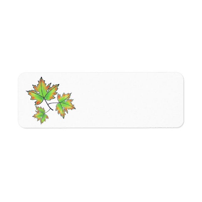 Autumn leaves red green orange leaves label (Front)