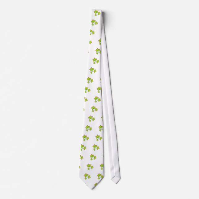 Autumn leaves red green orange leaves tie (Front)