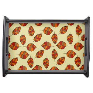 Autumn Leaves Red Leaf Pattern on any Color Serving Tray