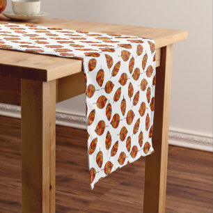 Autumn Leaves Red Leaf Pattern on any Color Short Table Runner