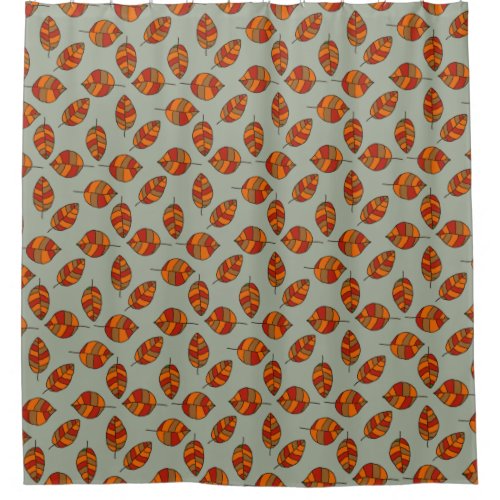 Autumn Leaves Red Leaf Pattern on any Color Shower Curtain