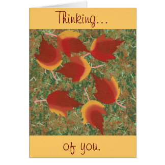 Autumn Leaves Red Maple Abstract on Grass Cards