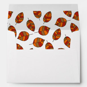 Autumn Leaves Red with Address Envelope