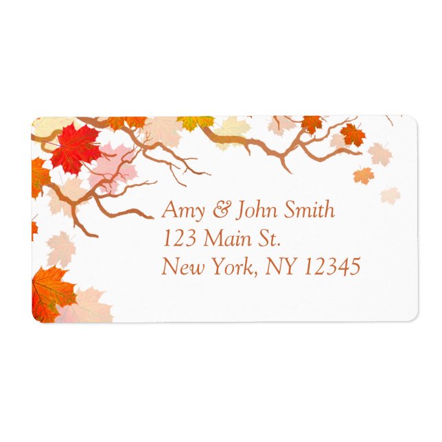 Autumn leaves return address labels autm2 (Front)