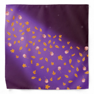 Autumn Leaves & Roses  Bandana