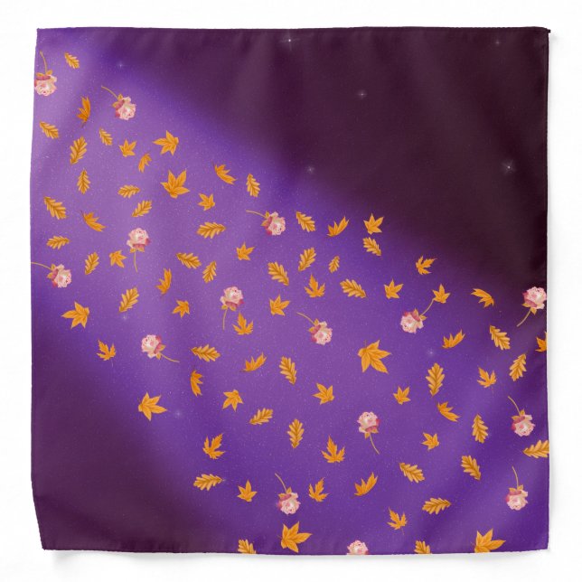 Autumn Leaves & Roses  Bandana (Front)