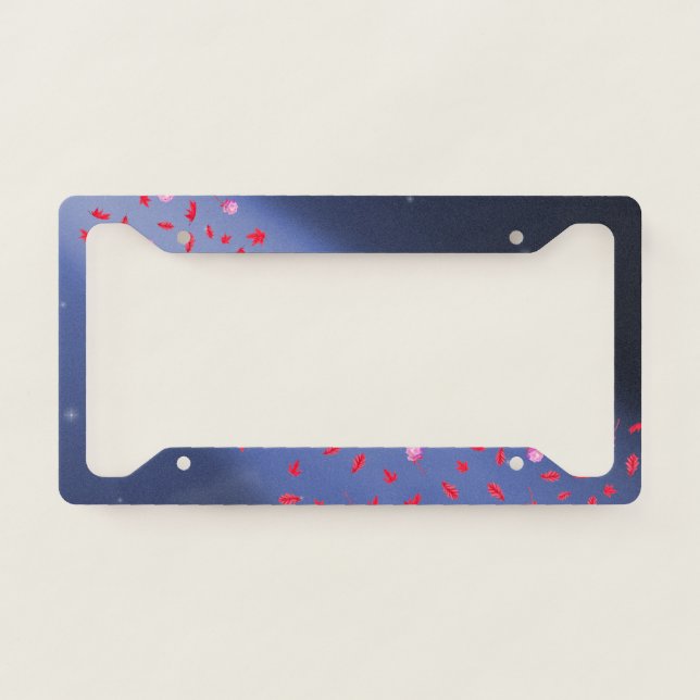 Autumn Leaves & Roses  License Plate Frame (Front)