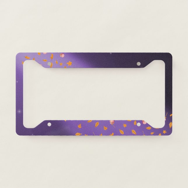 Autumn Leaves & Roses  License Plate Frame (Front)