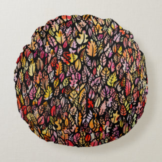 Autumn Leaves Round Pillow