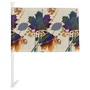 Autumn Leaves Royal Colors Car Flag