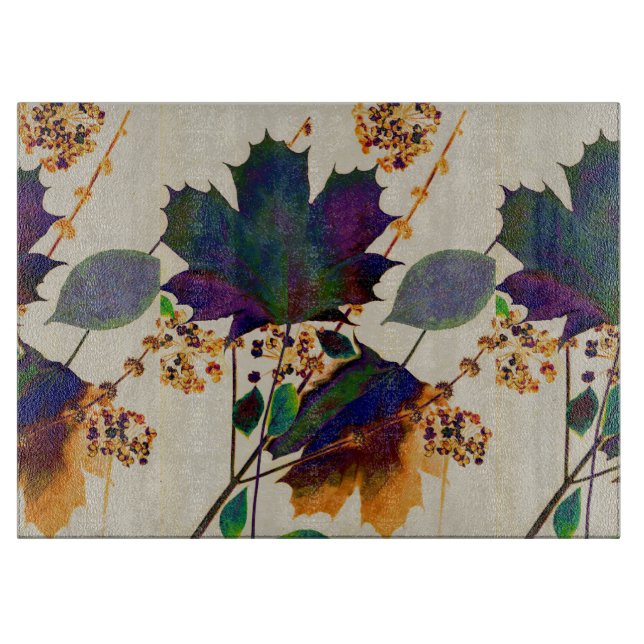 Autumn Leaves Royal Colors Cutting Board (Front)