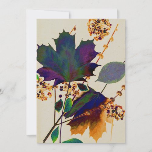 Autumn Leaves Royal Colors Flat Thank You Card