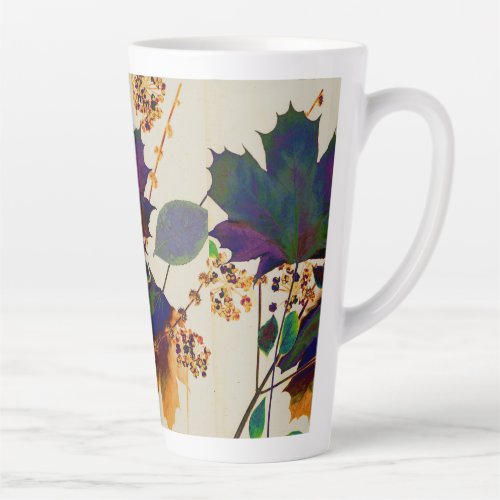 Autumn Leaves Royal Colors Latte Mug