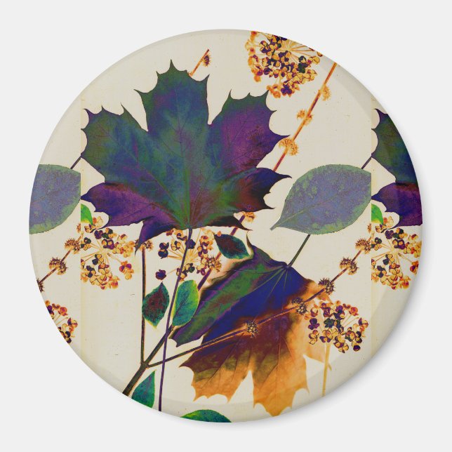 Autumn Leaves Royal Colors Magnet (Front)