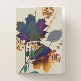 Autumn Leaves Royal Colors Pocket Folder