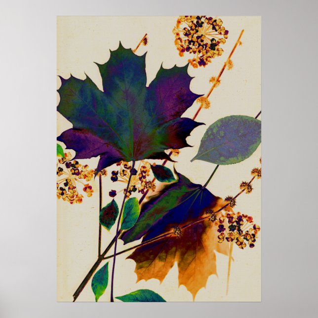 Autumn Leaves Royal Colors Poster (Front)