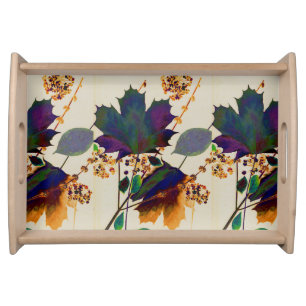 Autumn Leaves Royal Colors Serving Tray