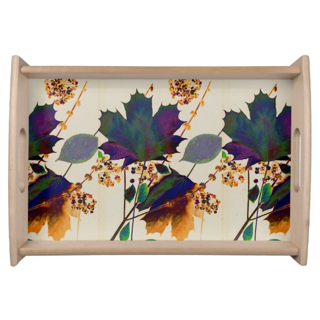 Autumn Leaves Royal Colors Serving Tray (Front)