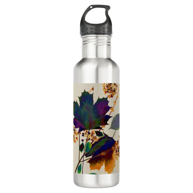 Autumn Leaves Royal Colors Water Bottle (Front)