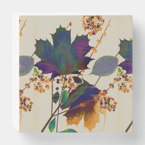 Autumn Leaves Royal Colors Wood Box Sign