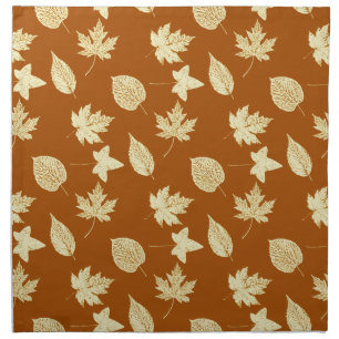 Autumn leaves - rust brown and cream napkin